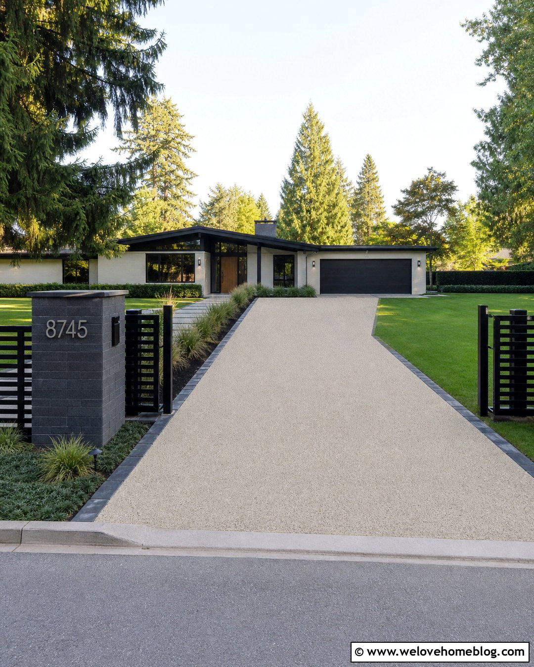 Driveway Fence With Address Sign - 30 Driveway Fence Ideas
