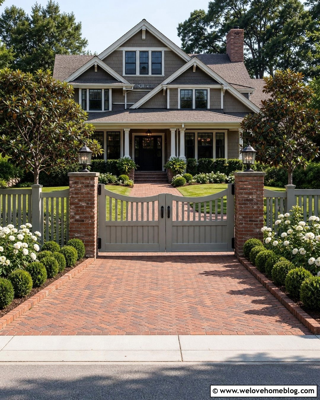 Driveway Fence With Double Swing Gate - 25 Driveway Fencing Ideas