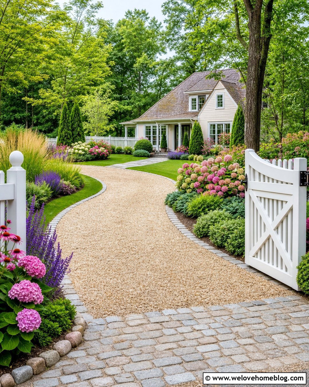 Driveway Fence With Flower Beds - 30 Driveway Fence Ideas