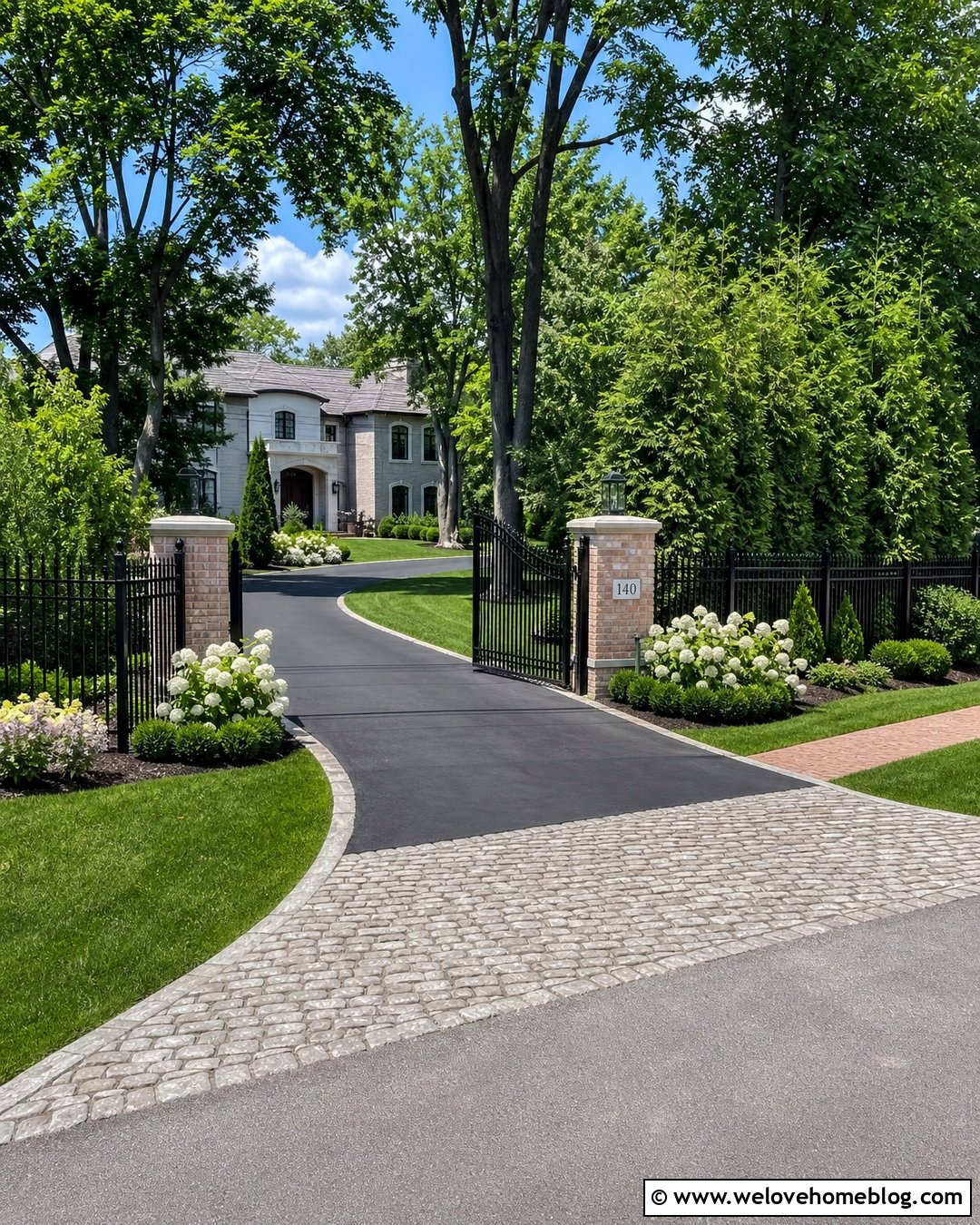 Driveway Fence With Hedge Border - 25 Driveway Fencing Ideas