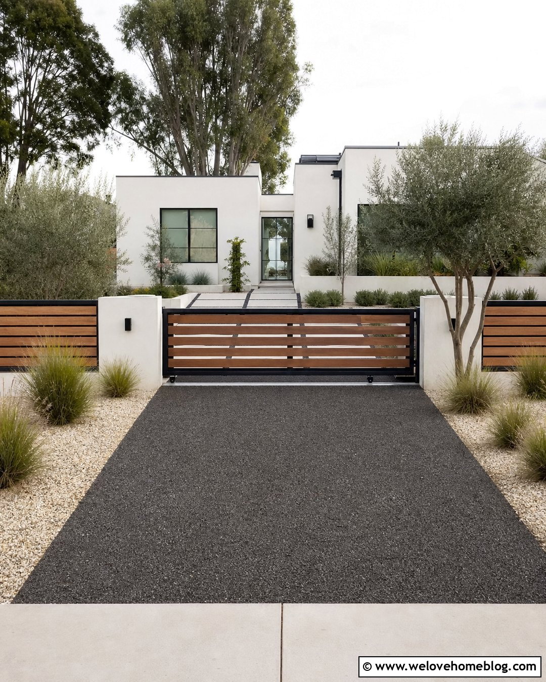 Driveway Fence With Sliding Gate - 30 Driveway Fence Ideas