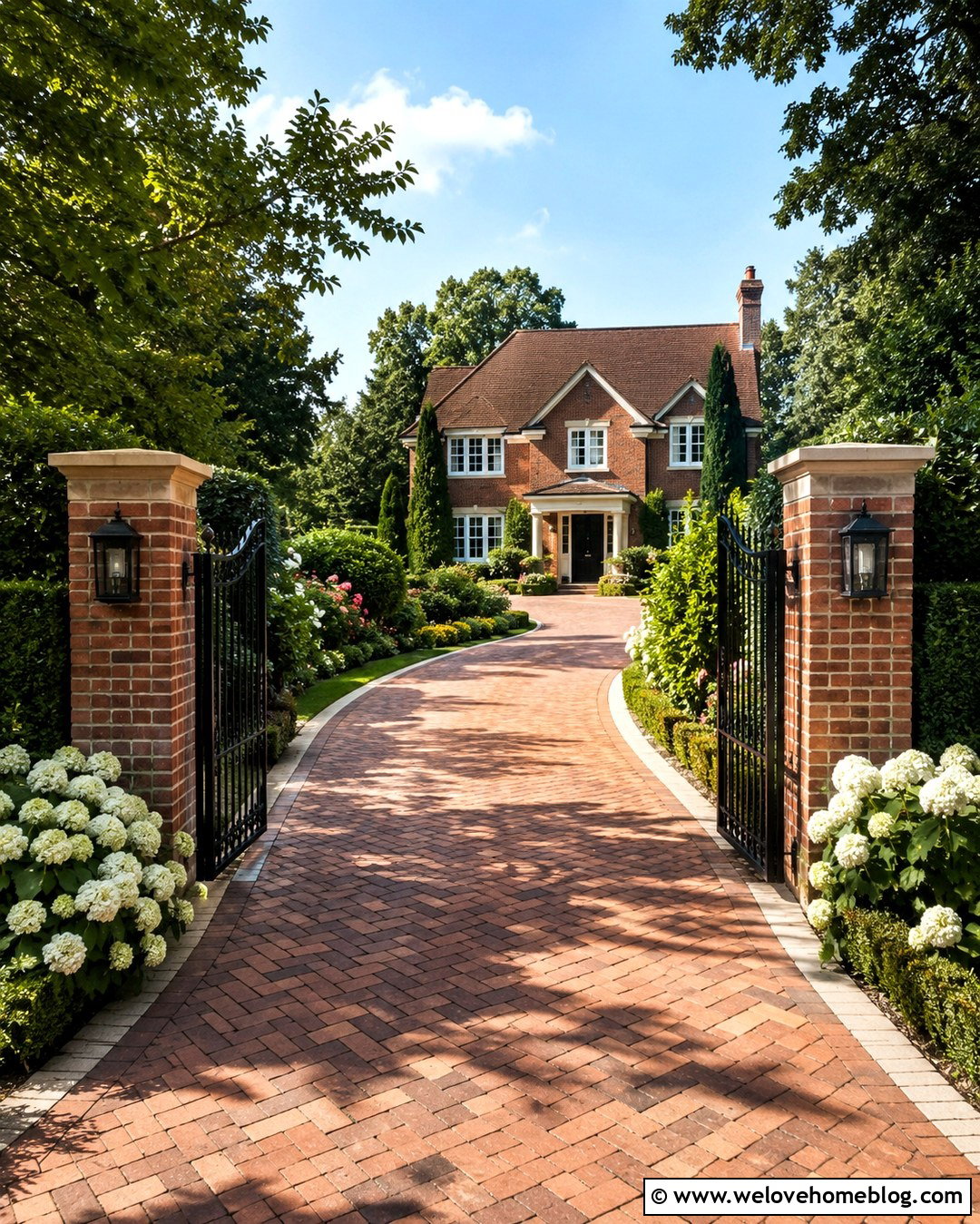 Driveway Front Garden With Gate And Pillars - 20 driveway front garden uk ideas