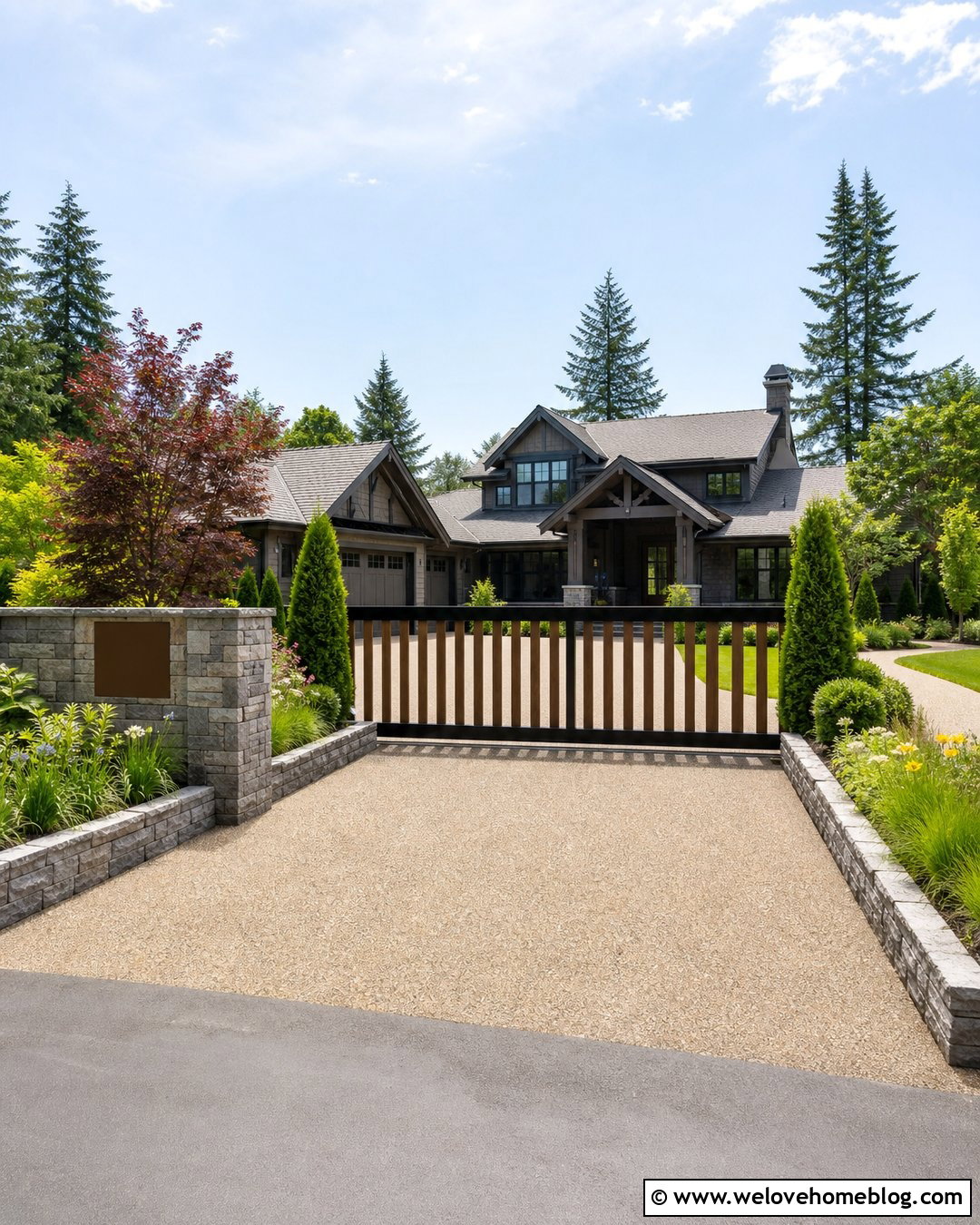 Driveway Gate With Address Sign - 35 entrance gates driveway ideas