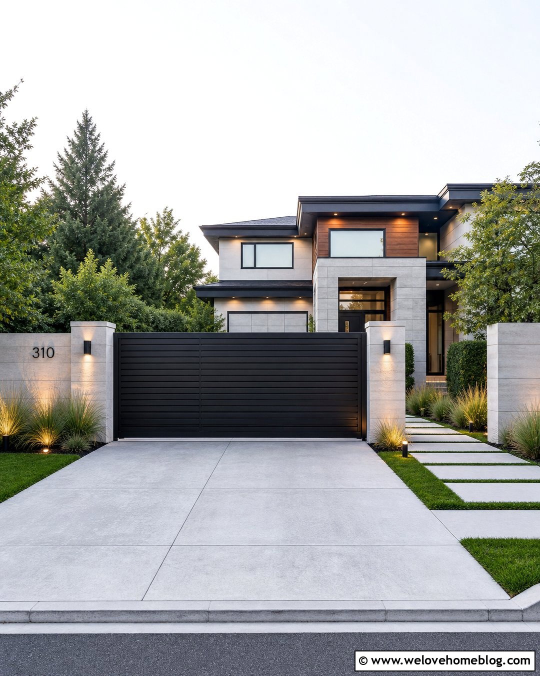 Driveway Gate With Address Sign - 45 Driveway Gate Ideas