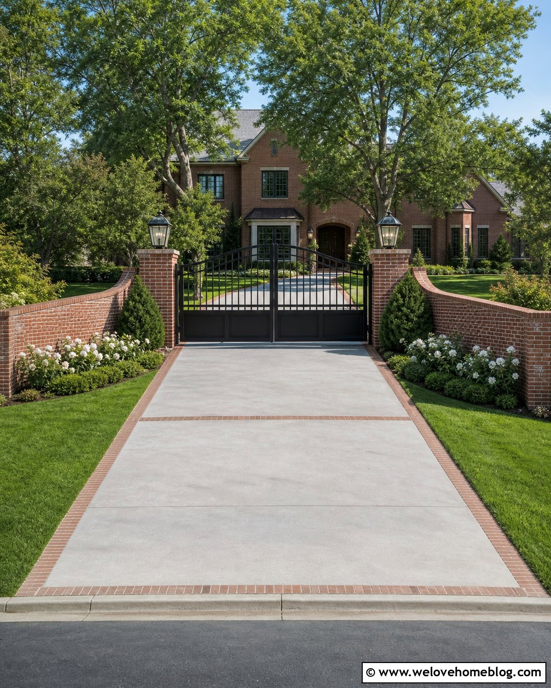 Driveway Gate With Brick Walls - 35 entrance gates driveway ideas