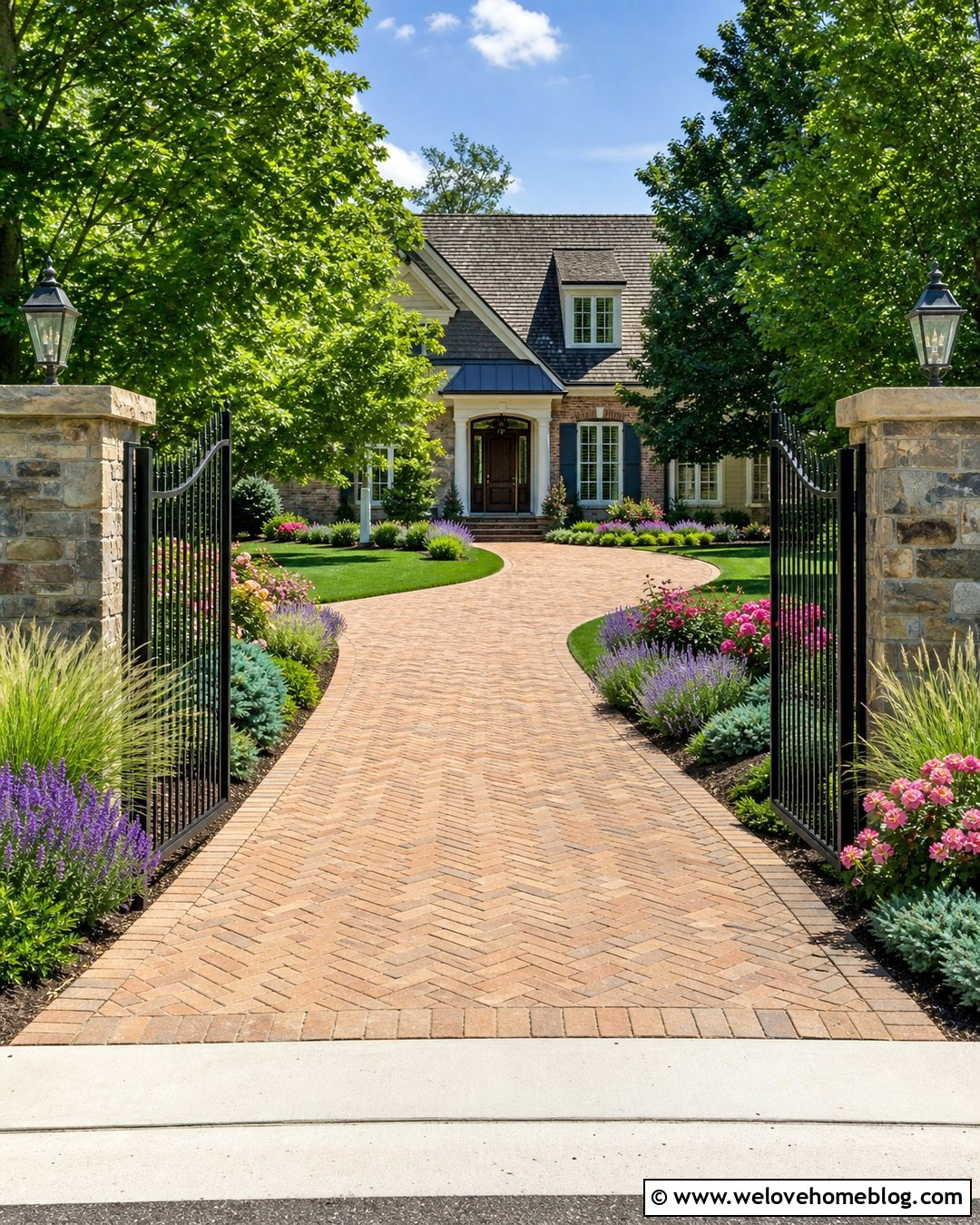 Driveway Gate With Flower Beds - 45 Driveway Gate Ideas