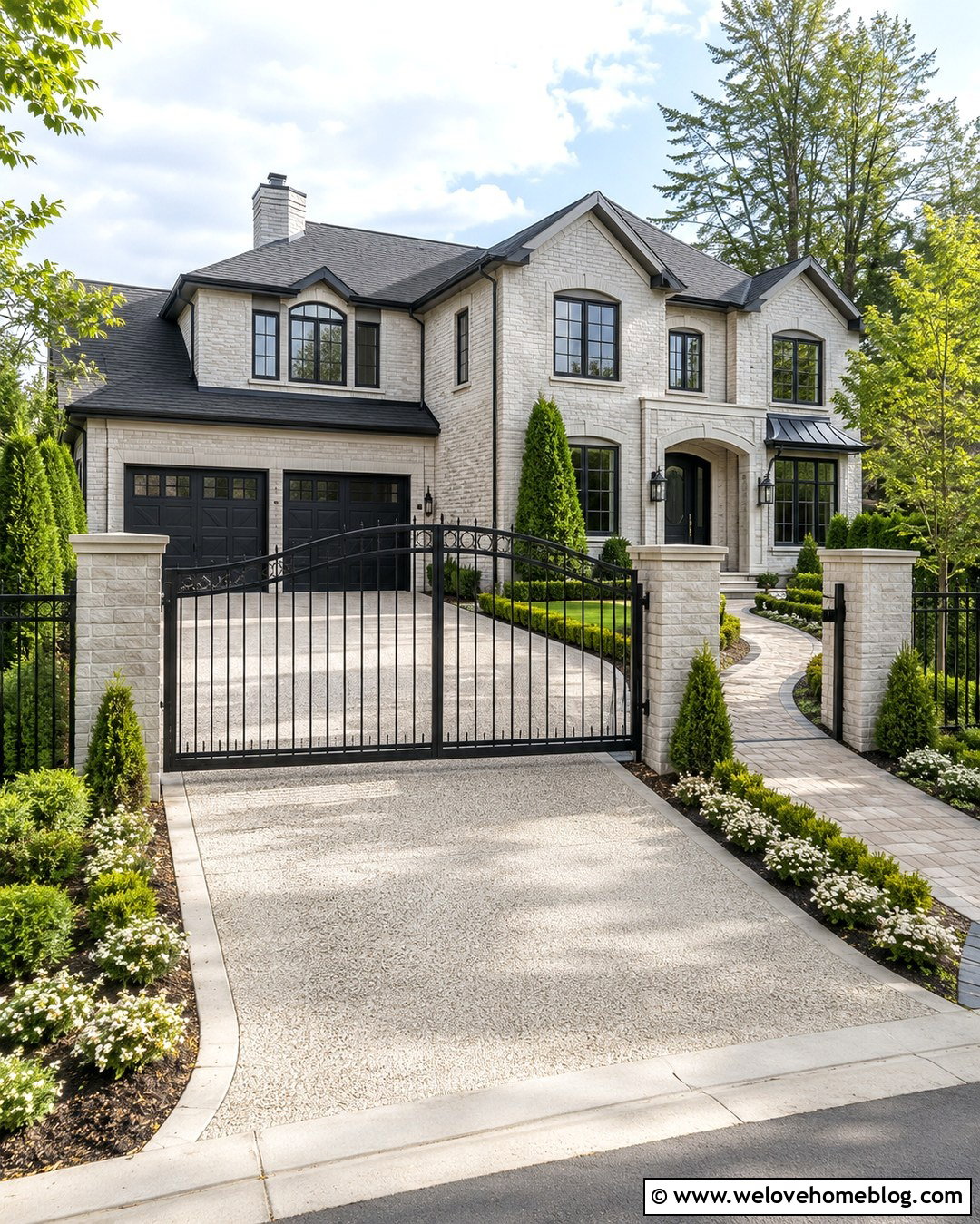 Driveway Gate With Matching Fence - 20 Driveway Decoration Ideas