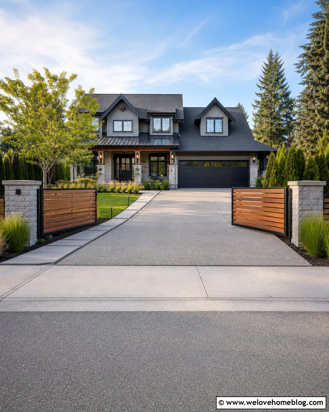 Driveway Gate With Pedestrian Gate - 45 Driveway Gate Ideas