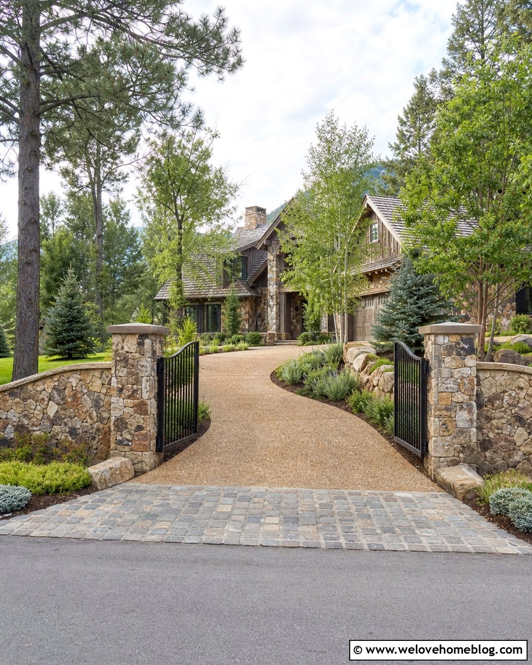 Driveway Gate With Stone Walls - 35 entrance gates driveway ideas