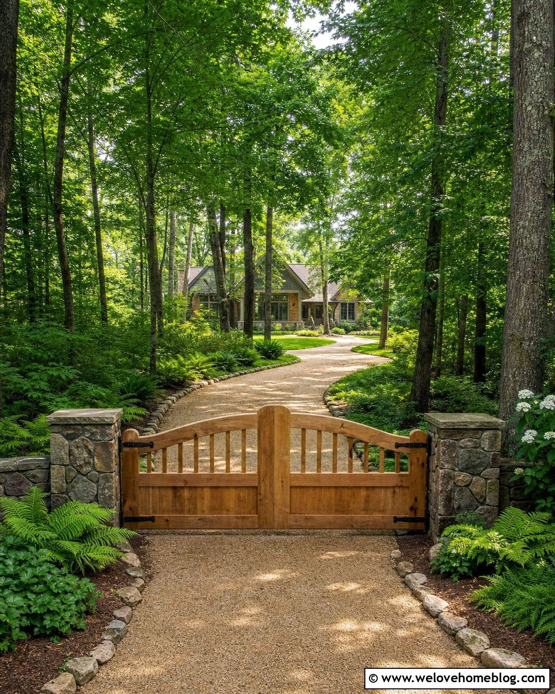 Driveway Gate With Trees - 45 Driveway Gate Ideas
