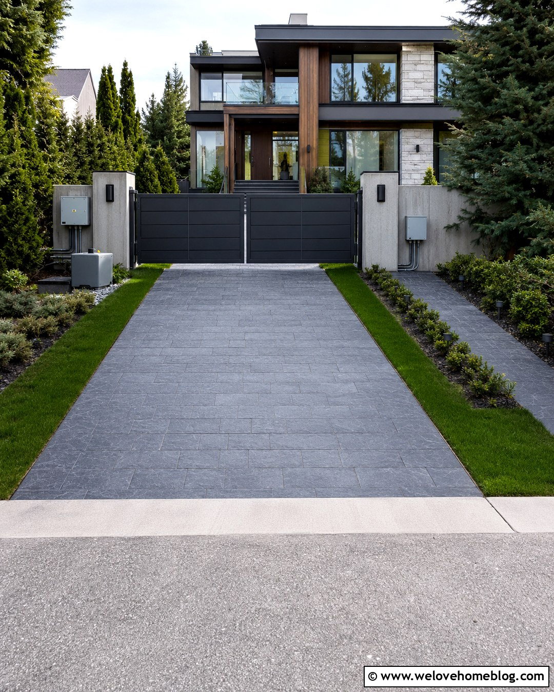 Driveway Gate With Weatherproof Electrical System - 20 driveway gate safety tips ideas