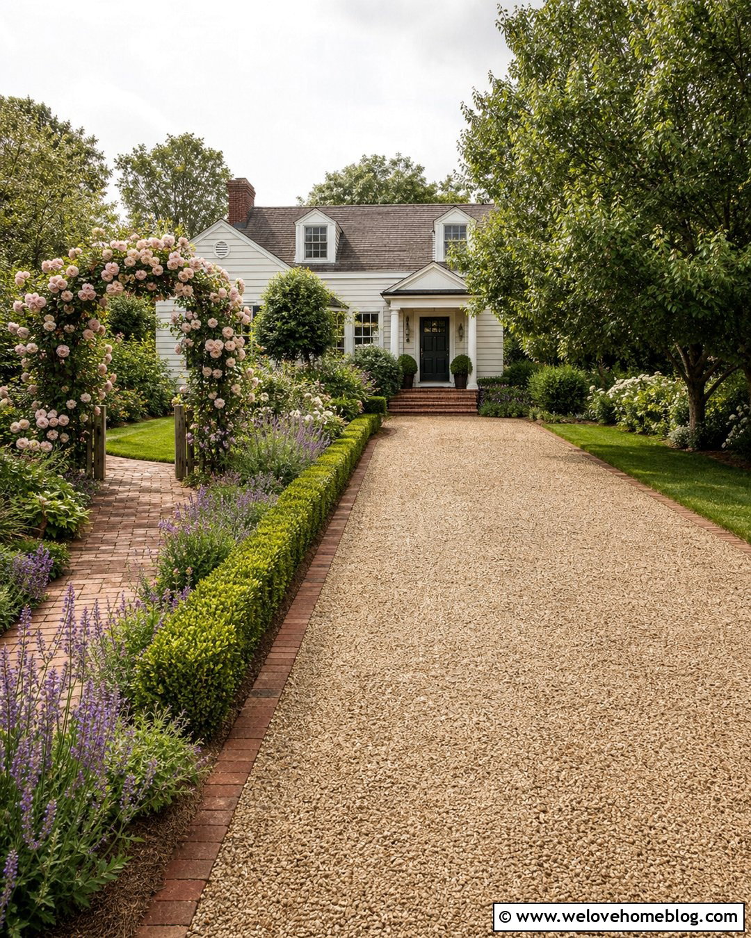 Driveway Hedge With Rose Arch Entrance - 25 driveway hedge ideas
