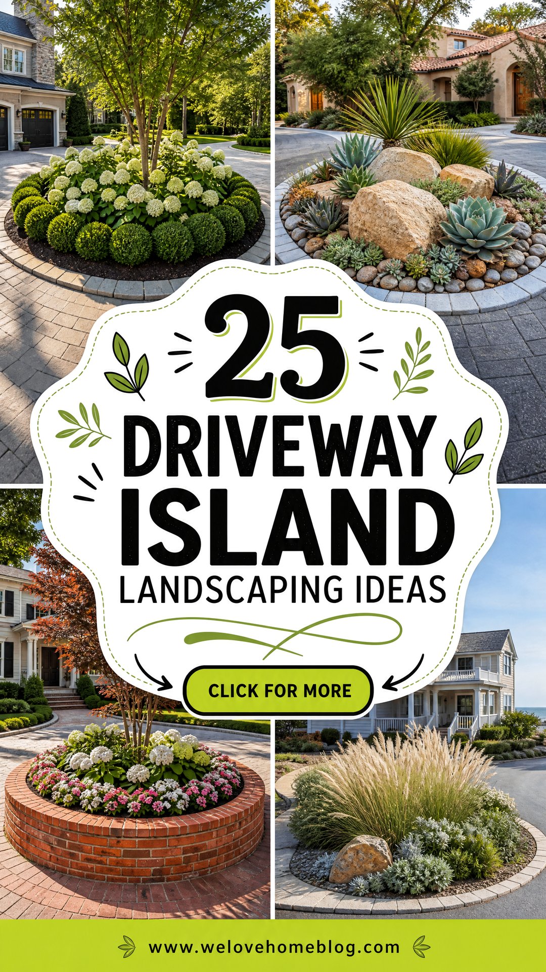 25 Driveway Island Landscaping Ideas for Standout Curb Appeal - 25 Driveway Island Landscaping Ideas for Standout Curb Appeal