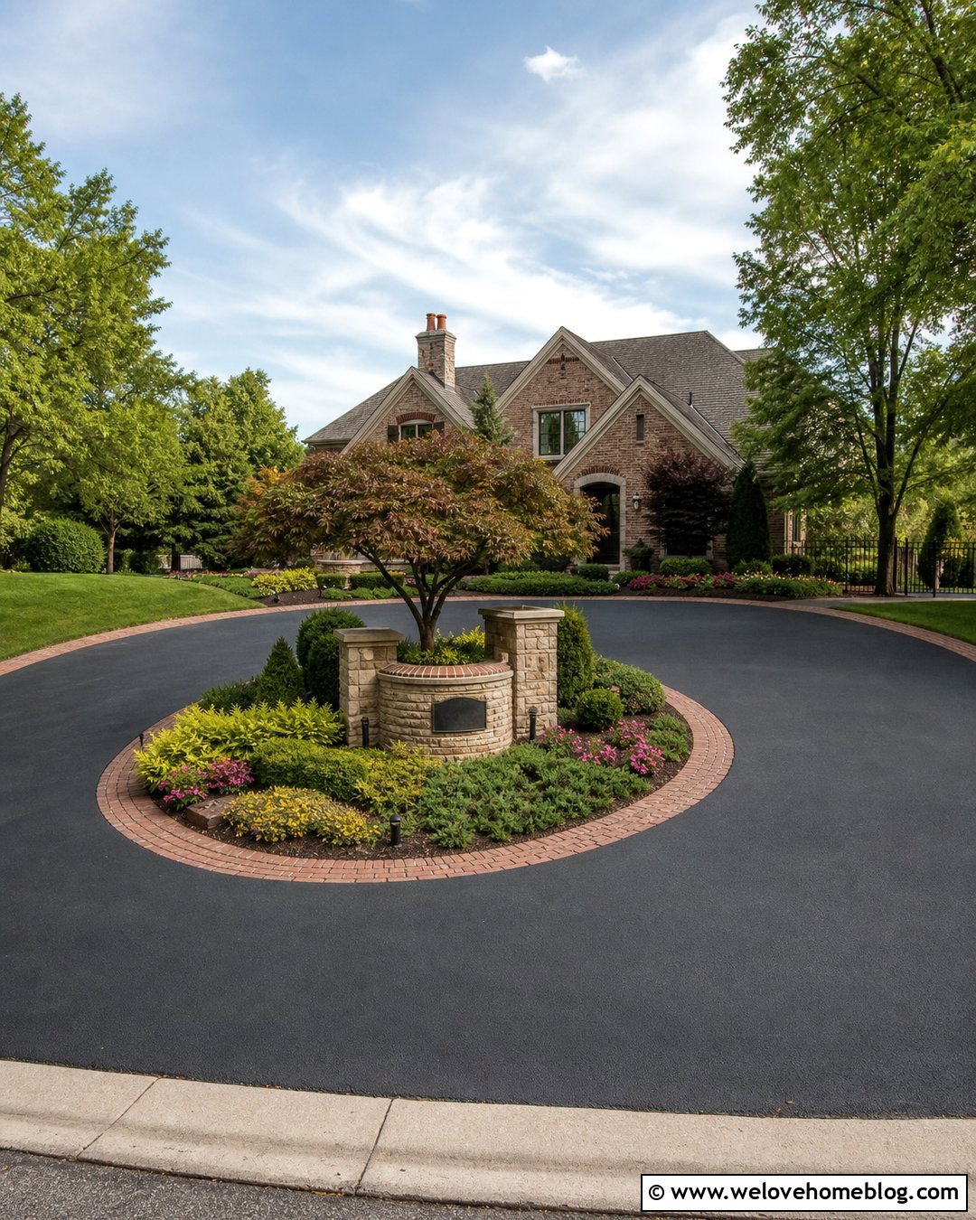 Driveway Island With Mailbox And Address Sign - 25 Driveway Island Landscaping Ideas