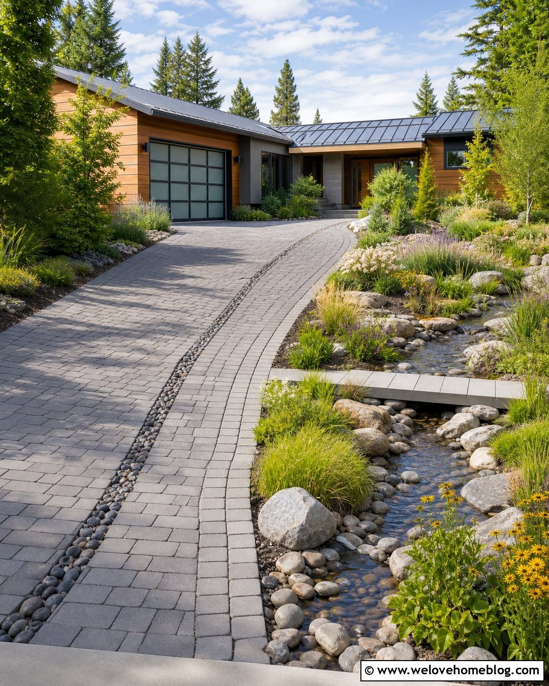 Driveway Landscaping With A Rain Garden - 30 driveway landscape ideas