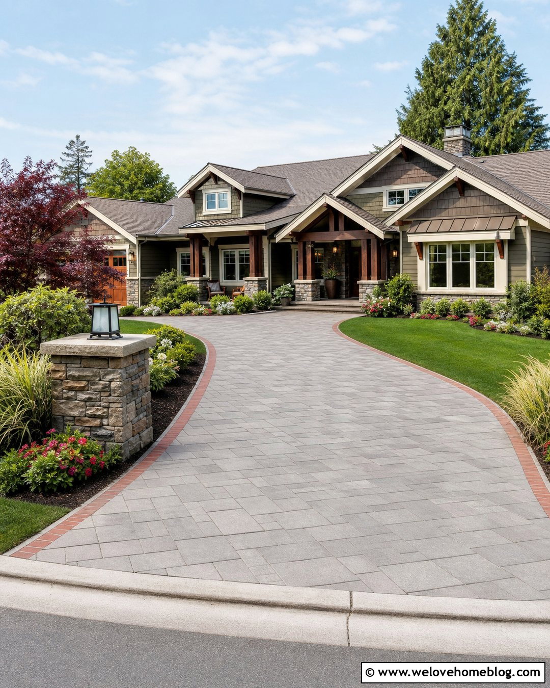 Driveway Landscaping With An Address Sign - 30 driveway landscape ideas