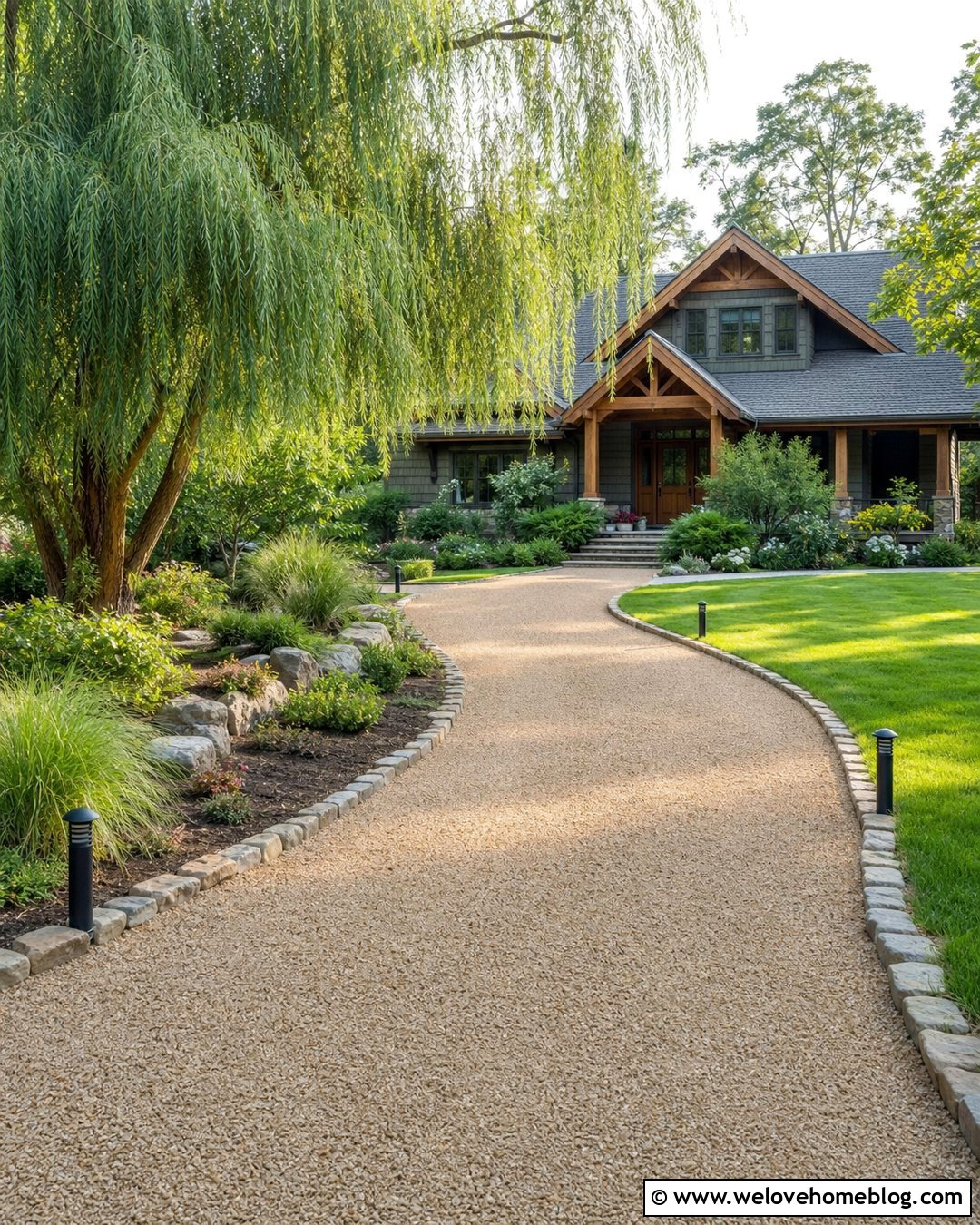 Driveway Lighting Under Willow Trees - 25 Willow Tree Driveway Ideas