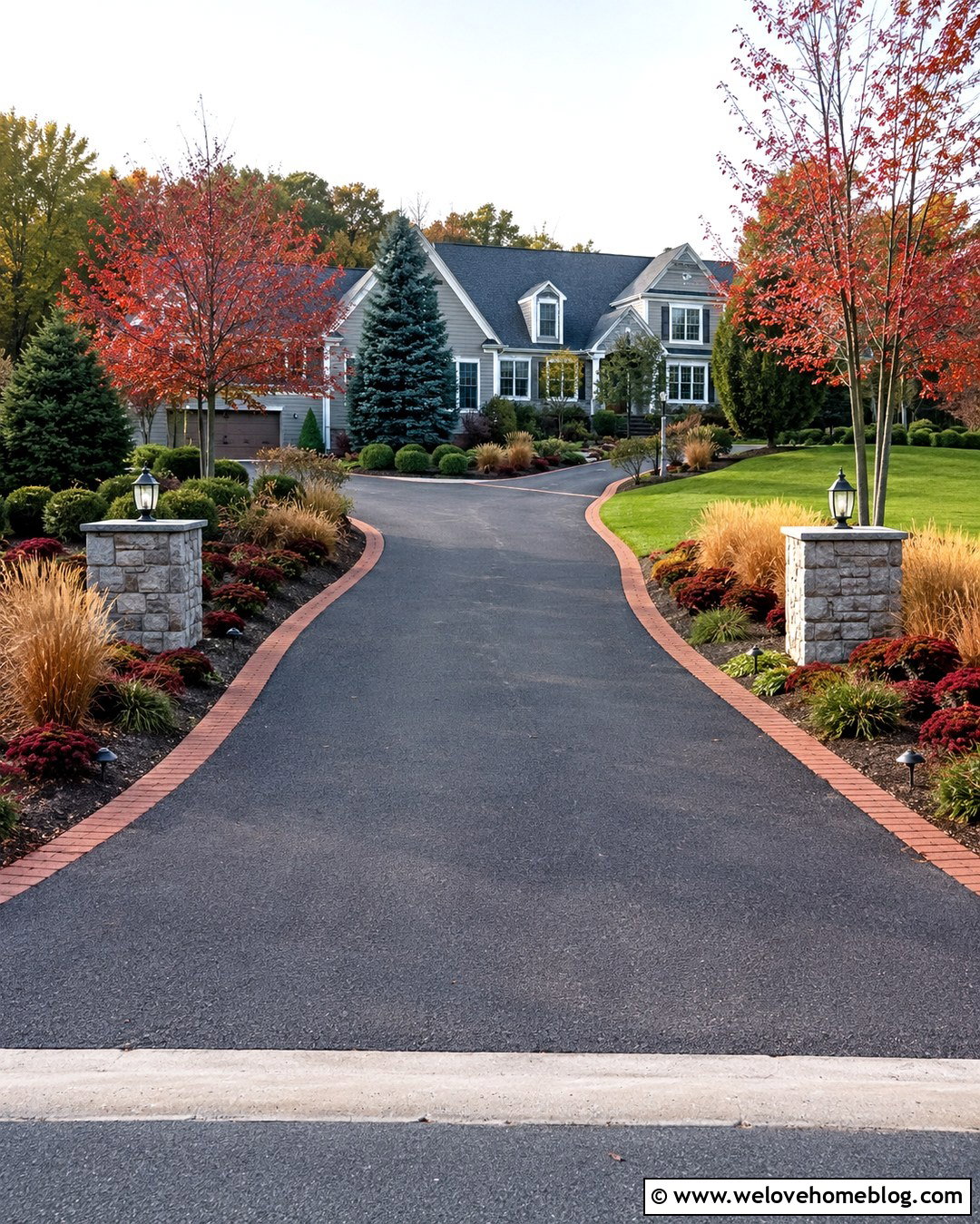 20 Autumn Driveway Landscaping Ideas for Cozy Curb Appeal