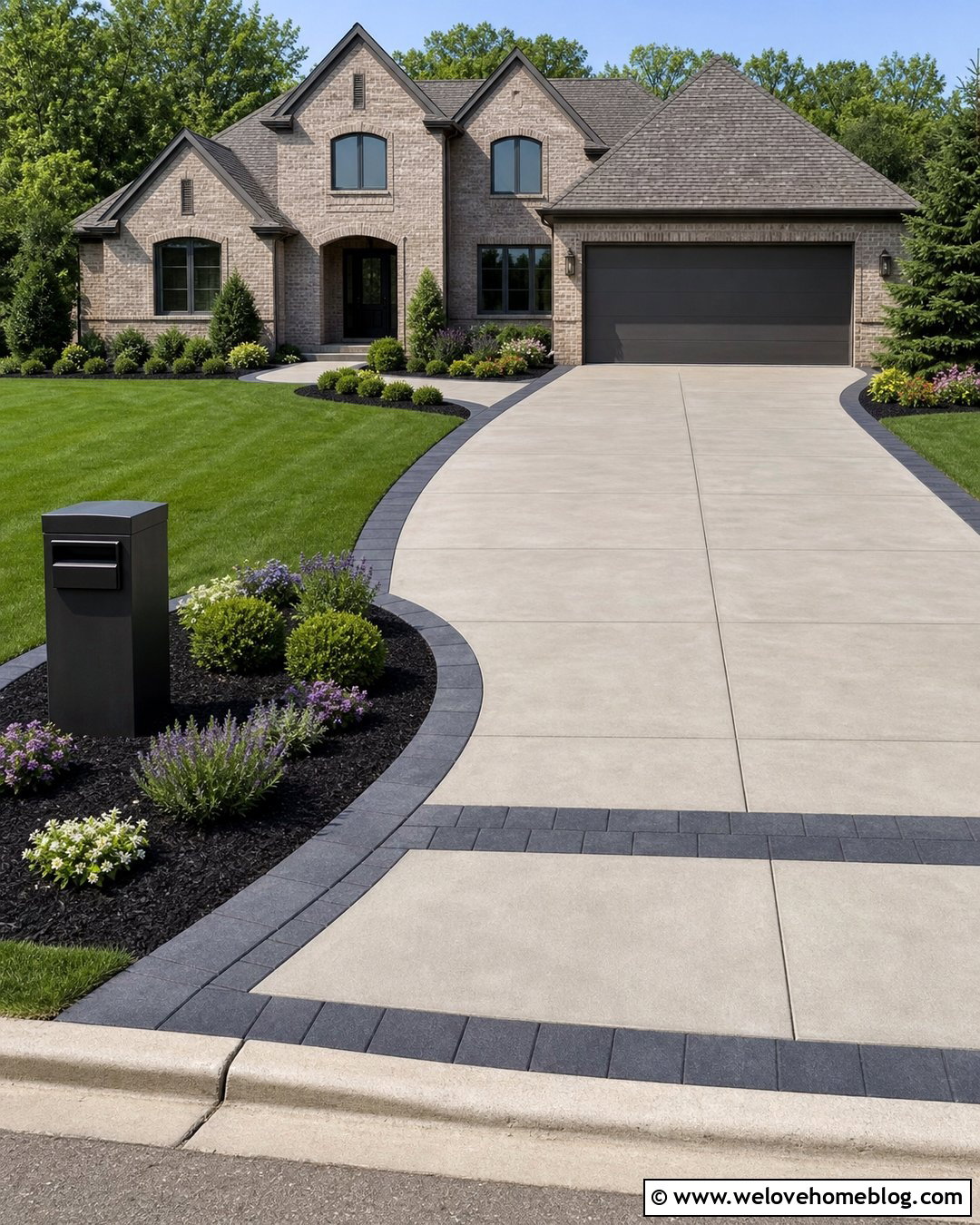 Driveway Mailbox Landscaping With Paver Edging - 20 driveway mailbox landscaping ideas