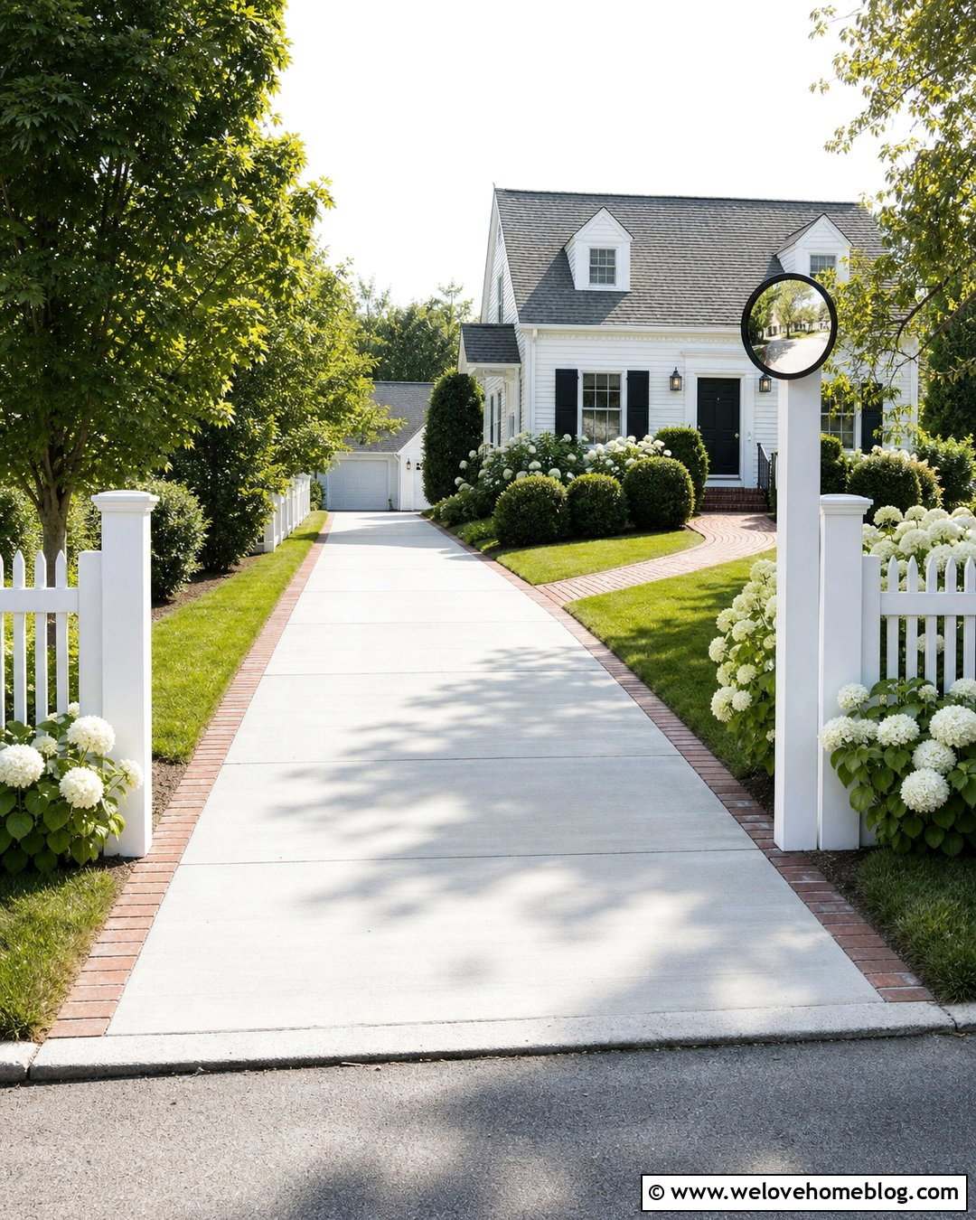 Driveway Mirror On A White Fence - 20 driveway mirror ideas