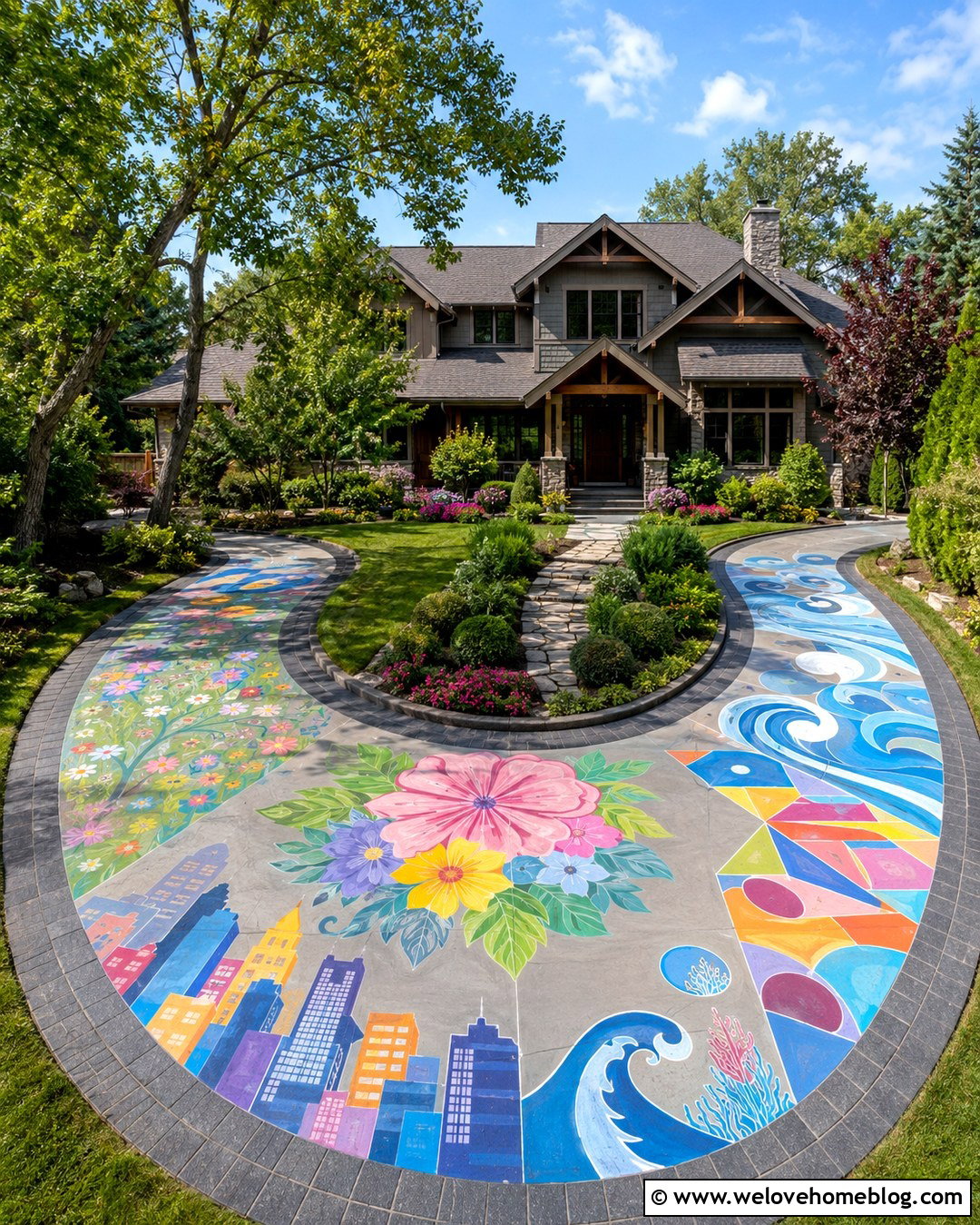 Driveway Nature Print Art - 20 Driveway Art Projects Ideas
