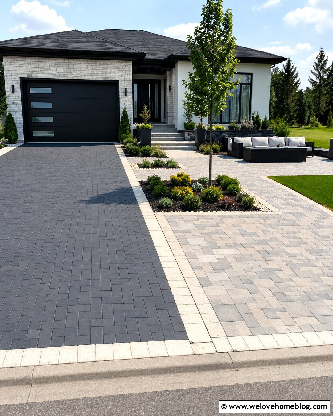 Driveway Patio With Matching Pavers - 20 Patio Next To Driveway Ideas