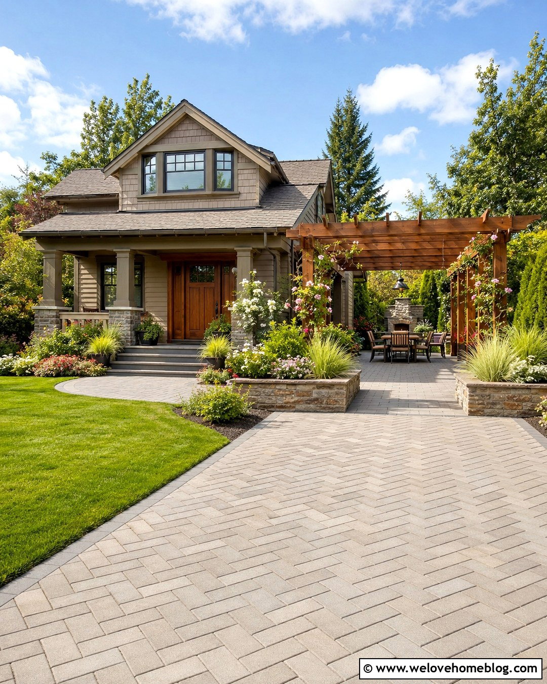 Driveway Patio With Pergola - 20 patio driveway combo ideas