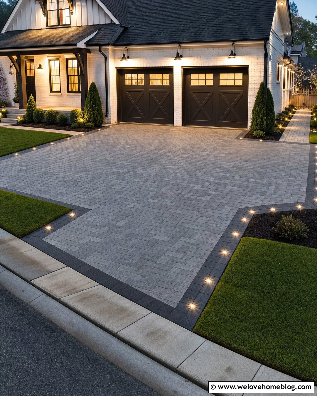 Driveway Paver Lights For A Garage Apron - 20 Driveway Paver Lights Ideas