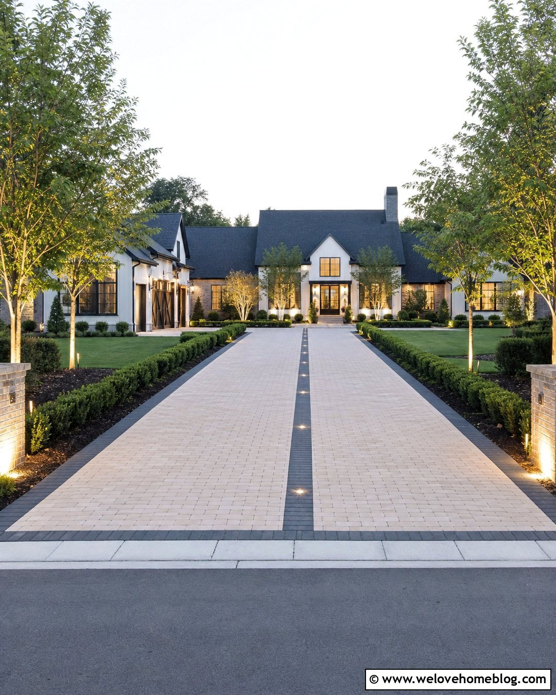 Driveway Paver Lights With A Center Ribbon - 20 Driveway Paver Lights Ideas