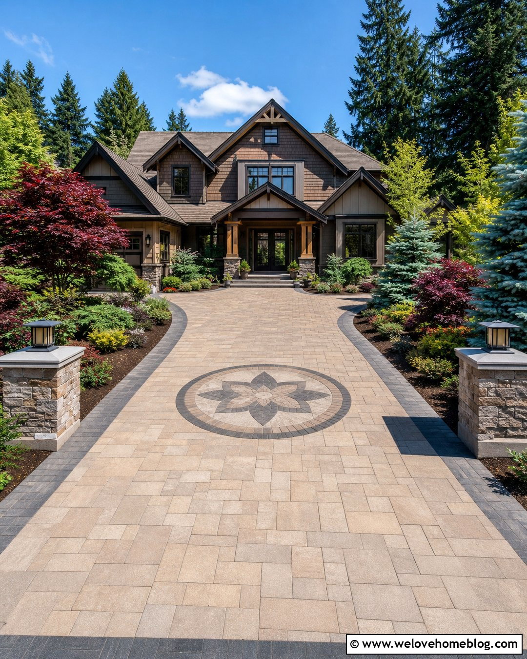 Driveway Paver Pattern With Center Medallion - 20 Driveway Paver Patterns Ideas