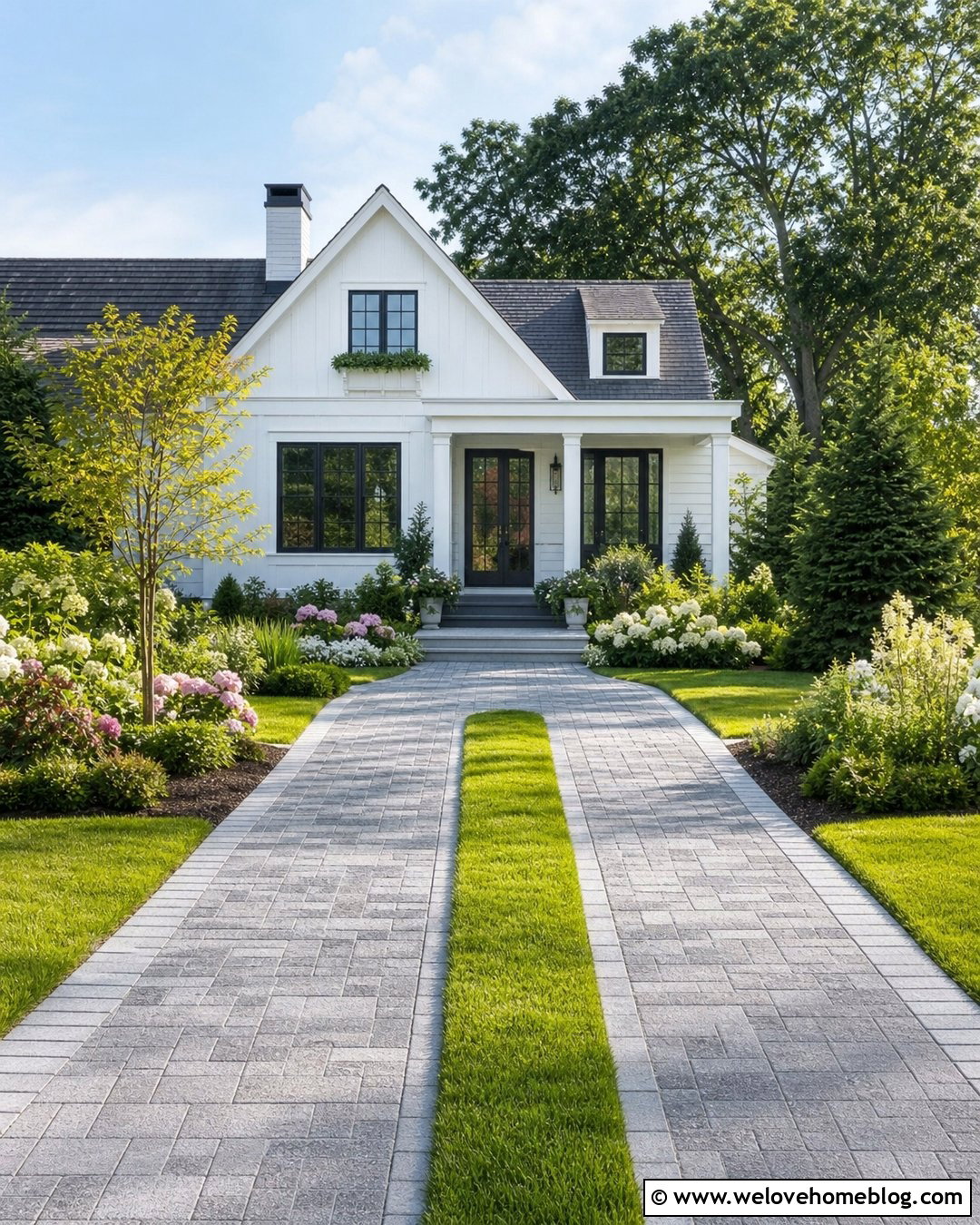 Driveway Pavers With Central Grass Strip - 40 driveway paving ideas