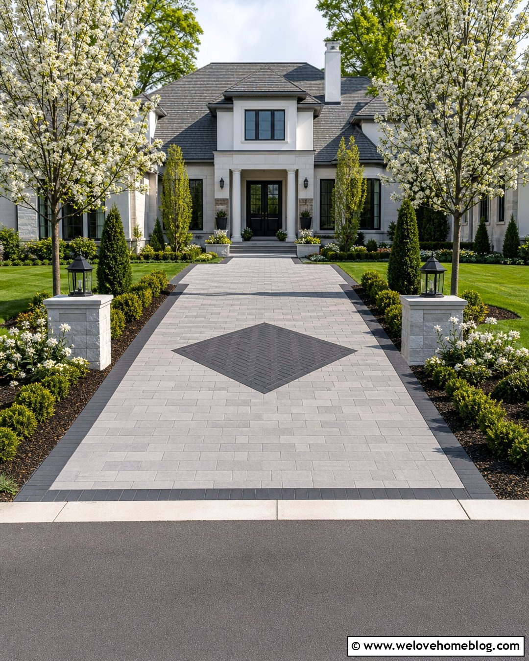 Driveway Pavers With Diamond Inlay - 40 driveway paving ideas