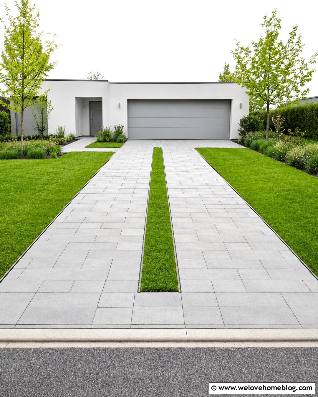 Driveway Pavers With Grass Strips - 20 Garage Pavers Driveways Ideas
