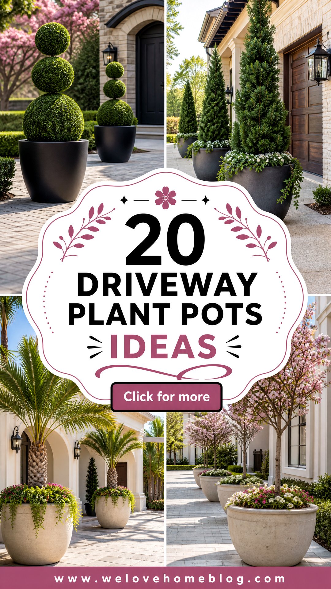 20 Driveway Plant Pots Ideas for a Warm Welcoming Entry - 20 Driveway Plant Pots Ideas for a Warm, Welcoming Entry
