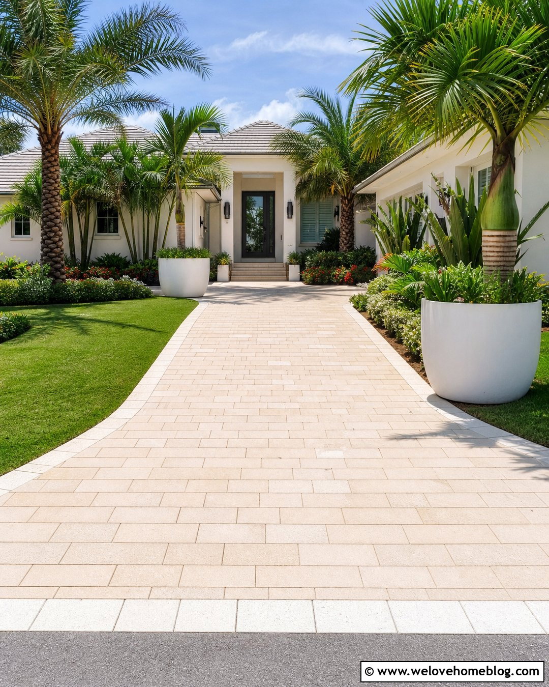 Driveway Plant Pots With Palm Trees - 20 Driveway Plant Pots Ideas