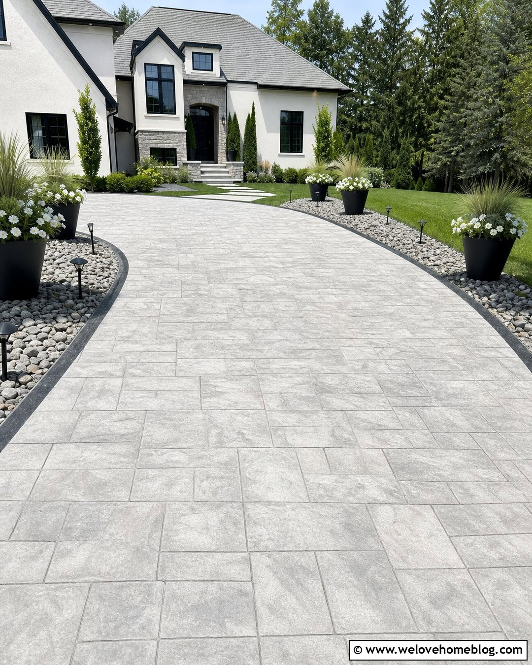Driveway Plant Pots With Solar Lighting - 20 Driveway Plant Pots Ideas