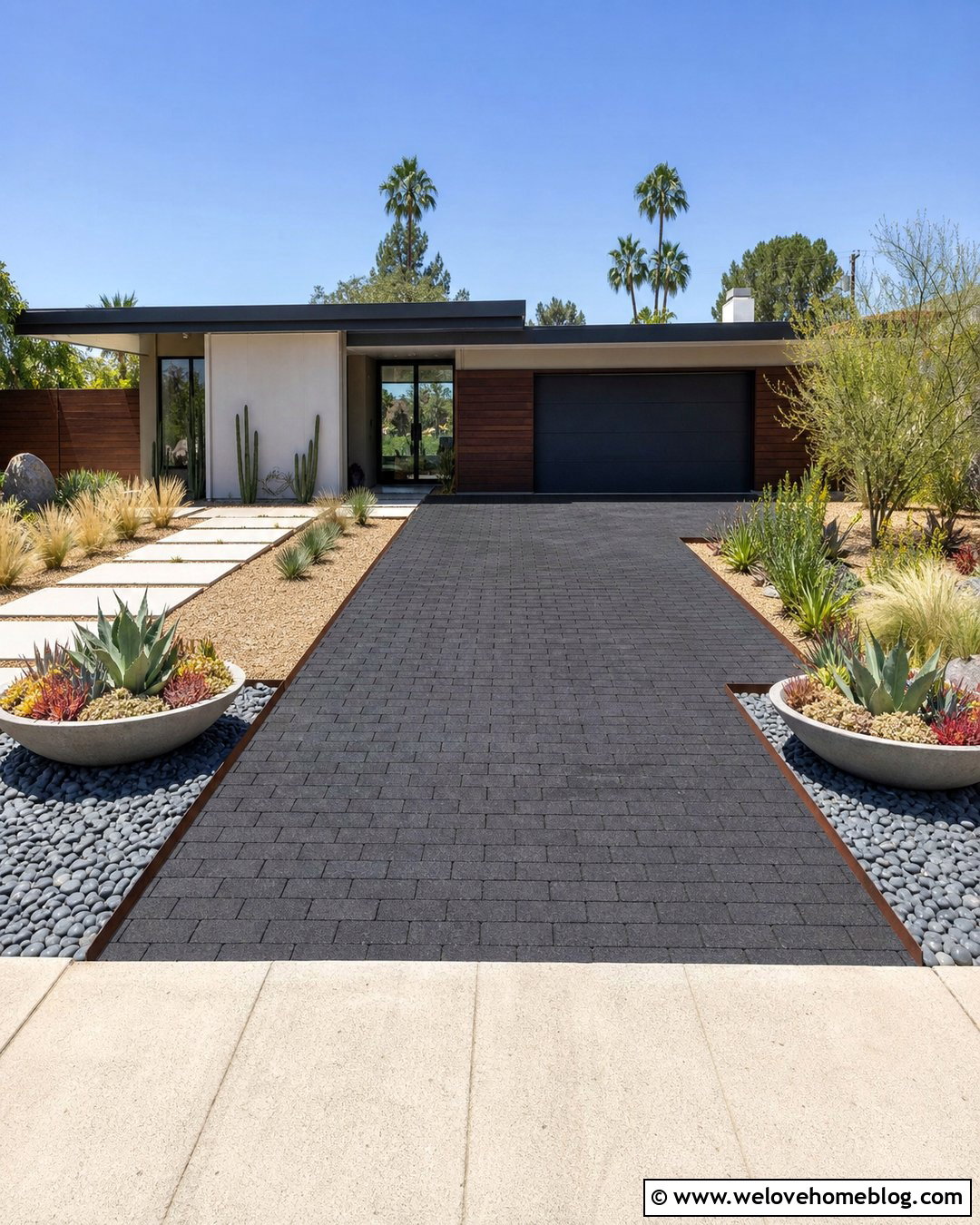Driveway Plant Pots With Succulents