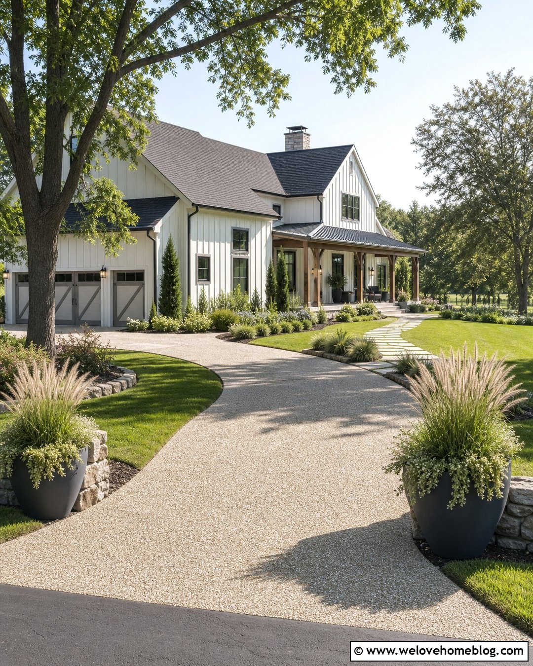 Driveway Planters With Ornamental Grasses - 30 driveway planter ideas