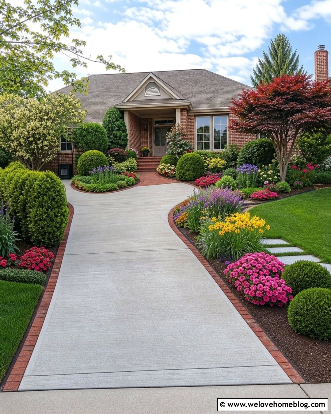 Driveway Planting With Flower Beds - 35 Driveway Planting Ideas