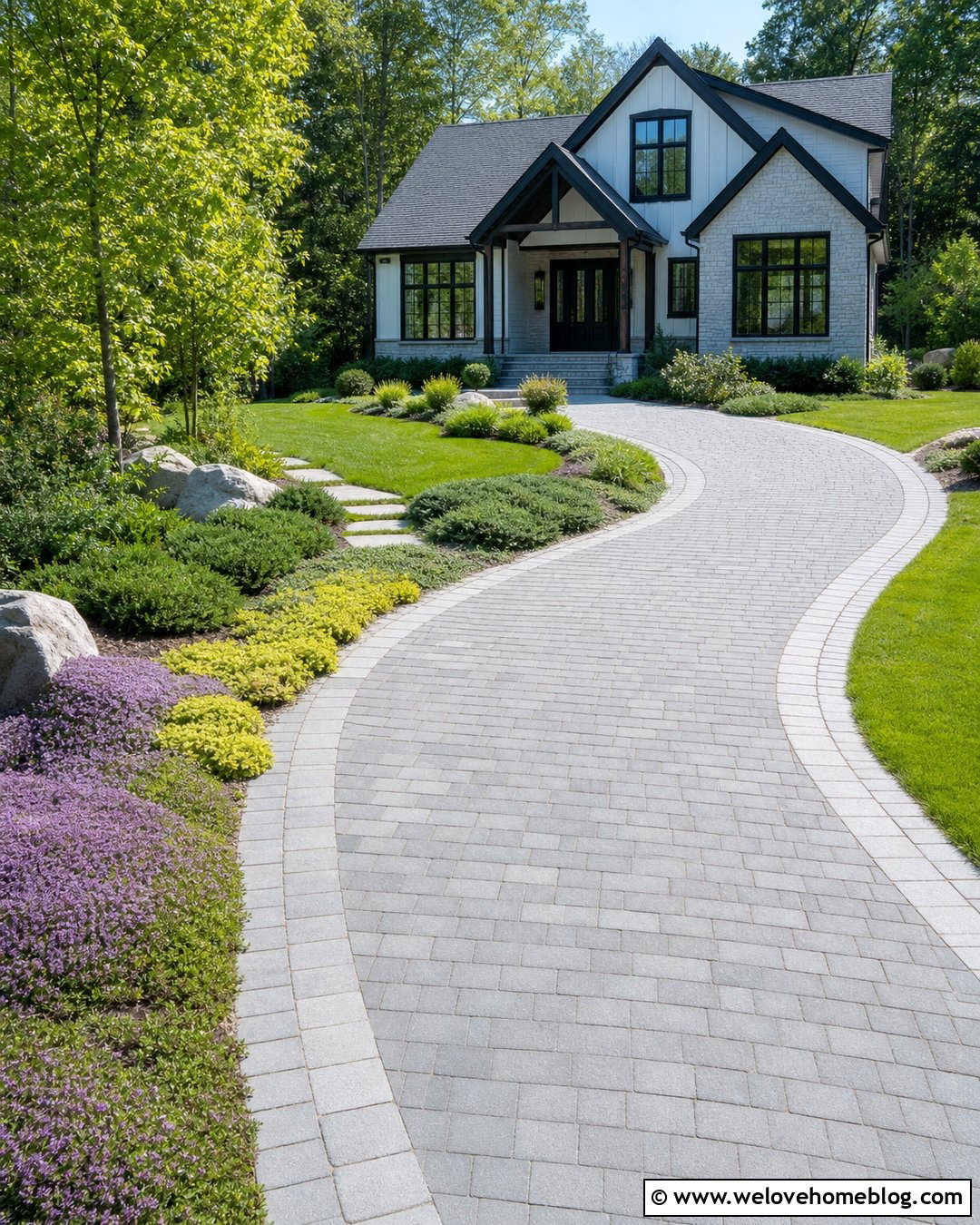 Driveway Planting With Ground Cover