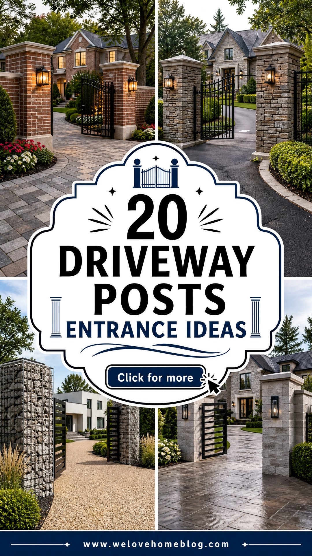 20 Driveway Posts Entrance Ideas for a Grand First Look - 20 Driveway Posts Entrance Ideas for a Grand First Look