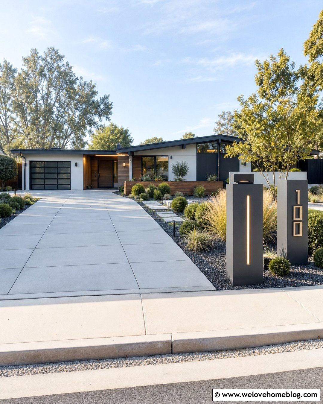 Driveway Posts With Vertical House Numbers - 20 end of driveway post ideas