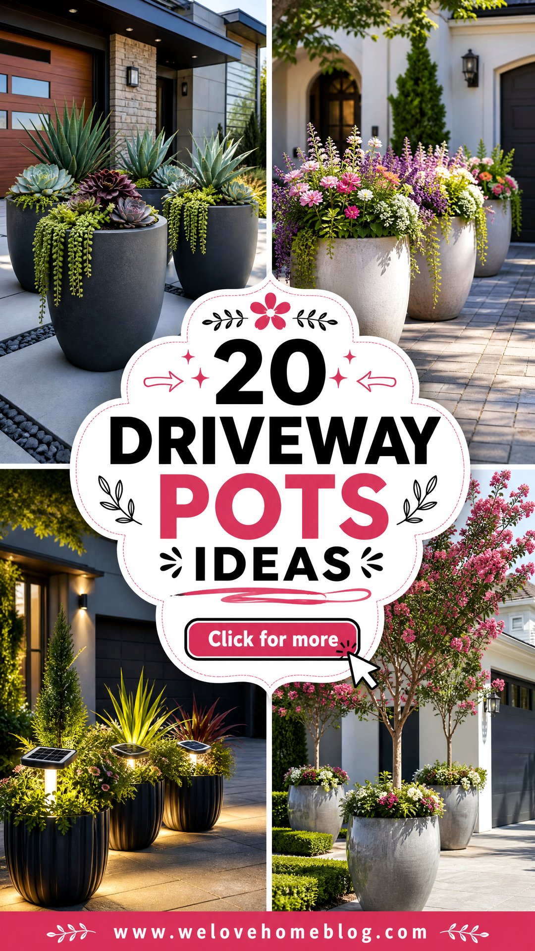 20 Driveway Pots Ideas for Effortless Seasonal Curb Appeal - 20 Driveway Pots Ideas for Effortless Seasonal Curb Appeal
