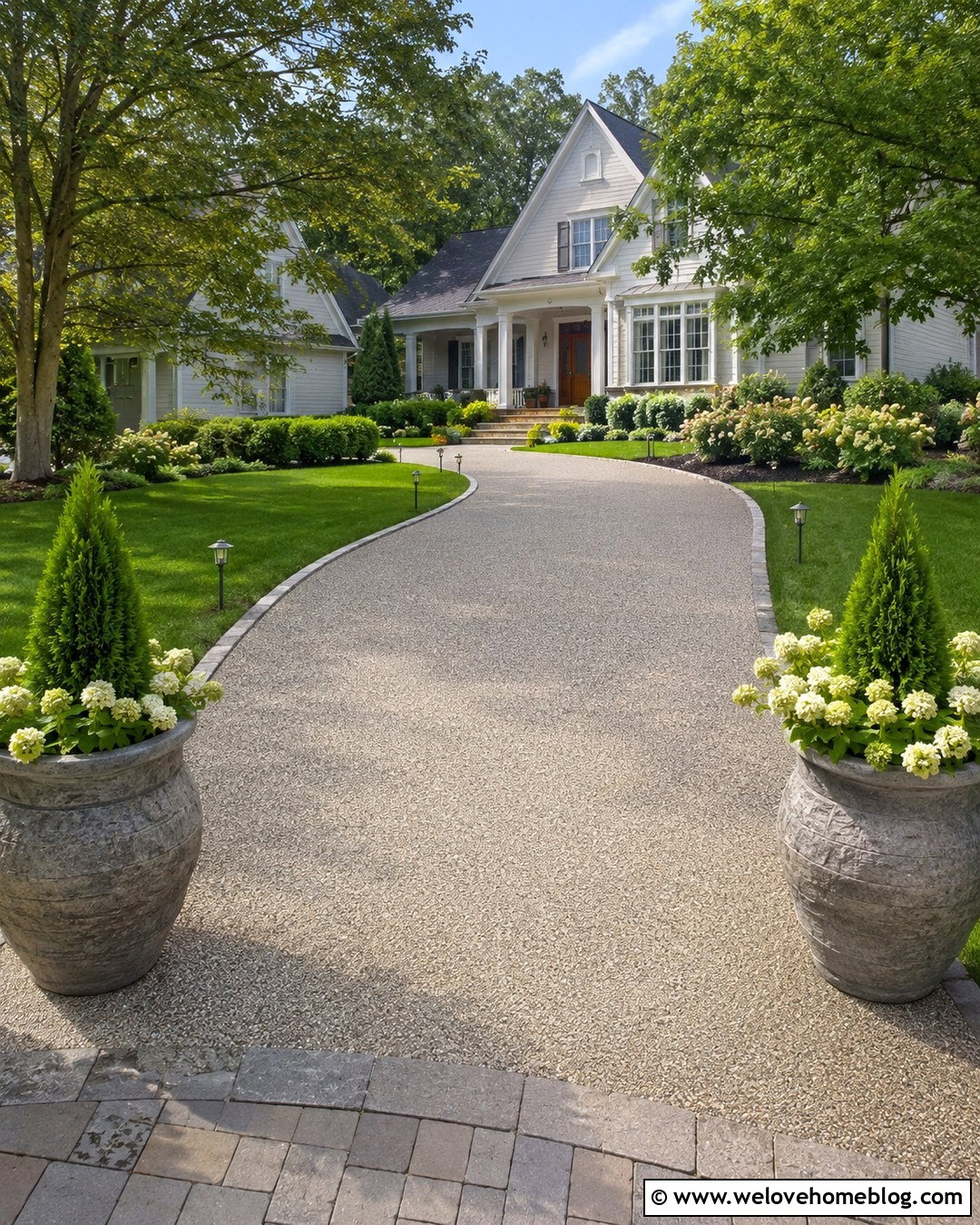 Driveway Pots With Solar Lighting - 20 Driveway Pots Ideas
