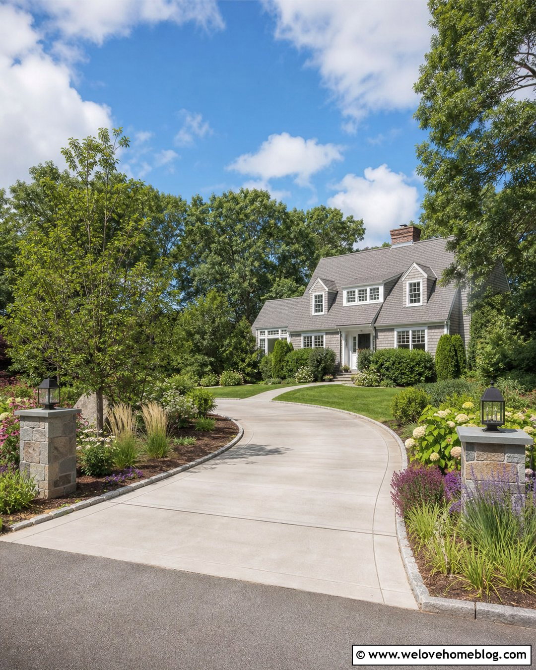 Driveway Privacy With Layered Trees And Shrubs - 25 Driveway Privacy Ideas