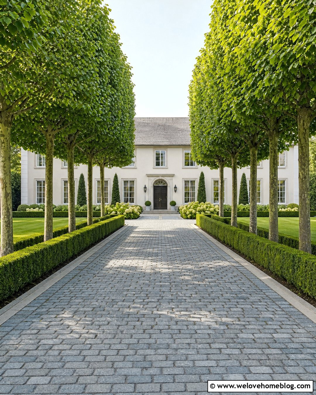 Driveway Privacy With Pleached Trees - 25 Driveway Privacy Ideas
