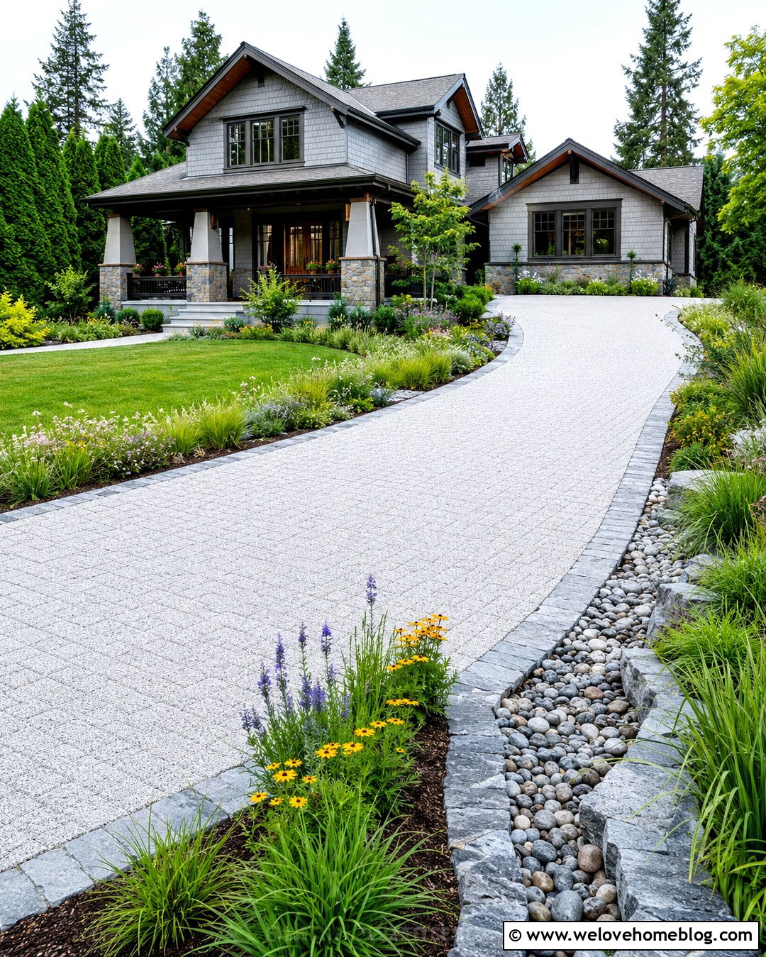 Driveway Rain Garden Entrance - 20 Driveway Garden Entrance Ideas