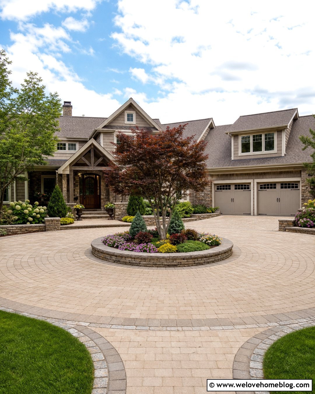 Driveway Raised Beds With Small Trees - 20 Driveway Raised Beds Ideas