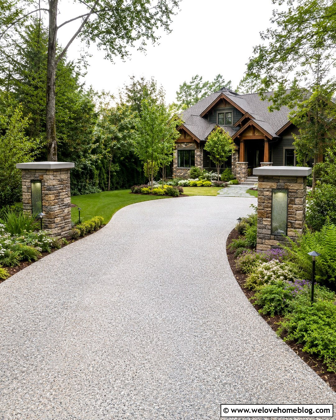 Driveway Reflectors On Stone Entrance Pillars - 20 Driveway Reflectors Ideas