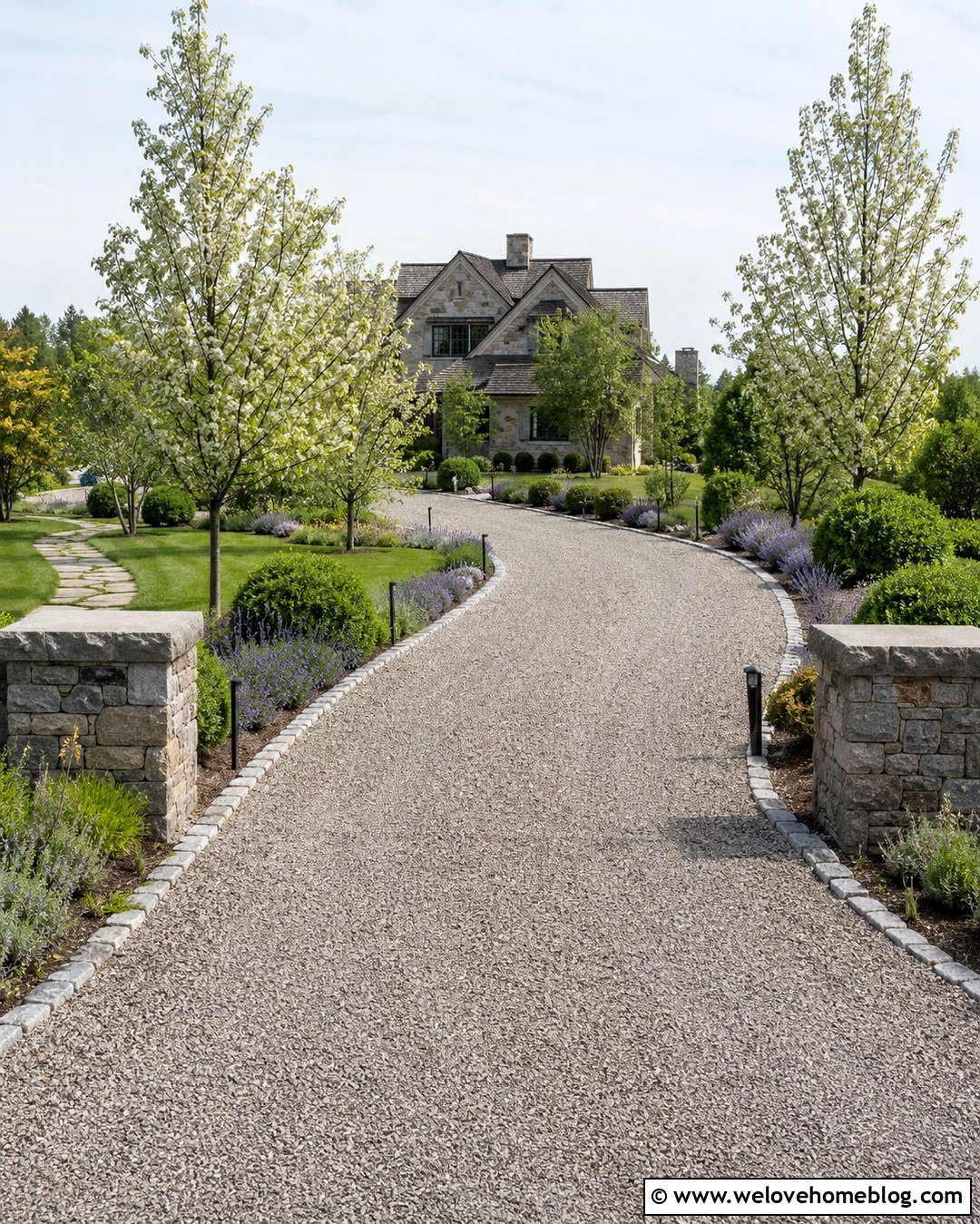 Driveway Reflectors With Cobblestone Borders - 20 Driveway Reflectors Ideas